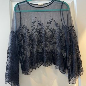Takara floral sheer top